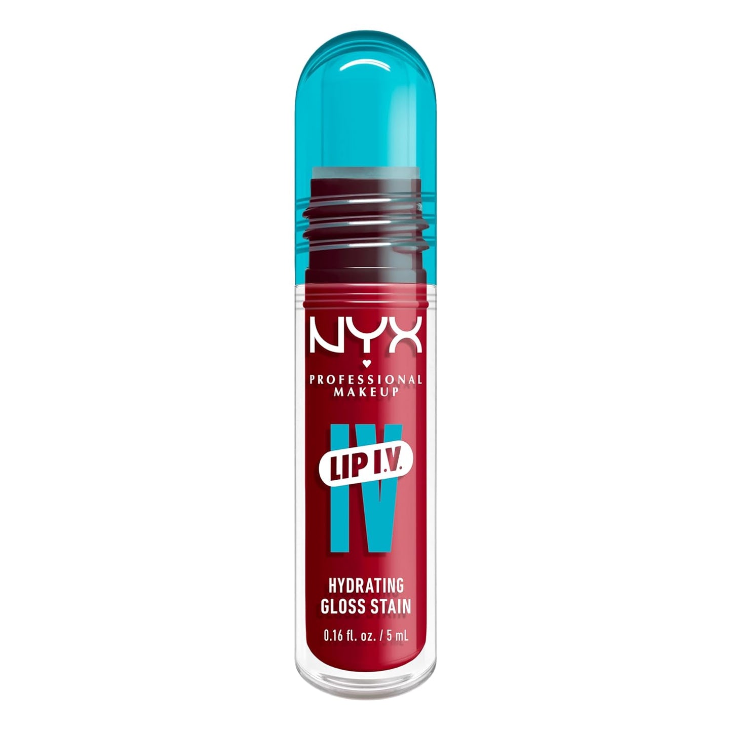 NYX PROFESSIONAL MAKEUP Lip IV Hydrating Glossy Lip Stain with 12HR Hydration - Red-y Set Wet (Red)