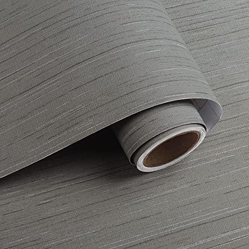 VaryPaper Grey Grasscloth Peel and Stick Wallpaper by VaryPaper
