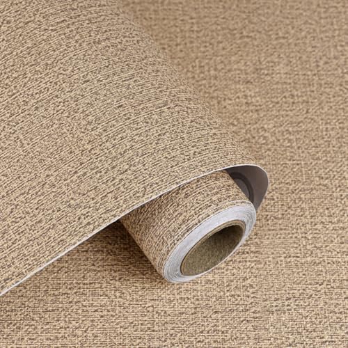 Grasscloth Peel and Stick Wallpaper Brown Textured Contact Paper, Countertop by Unknown