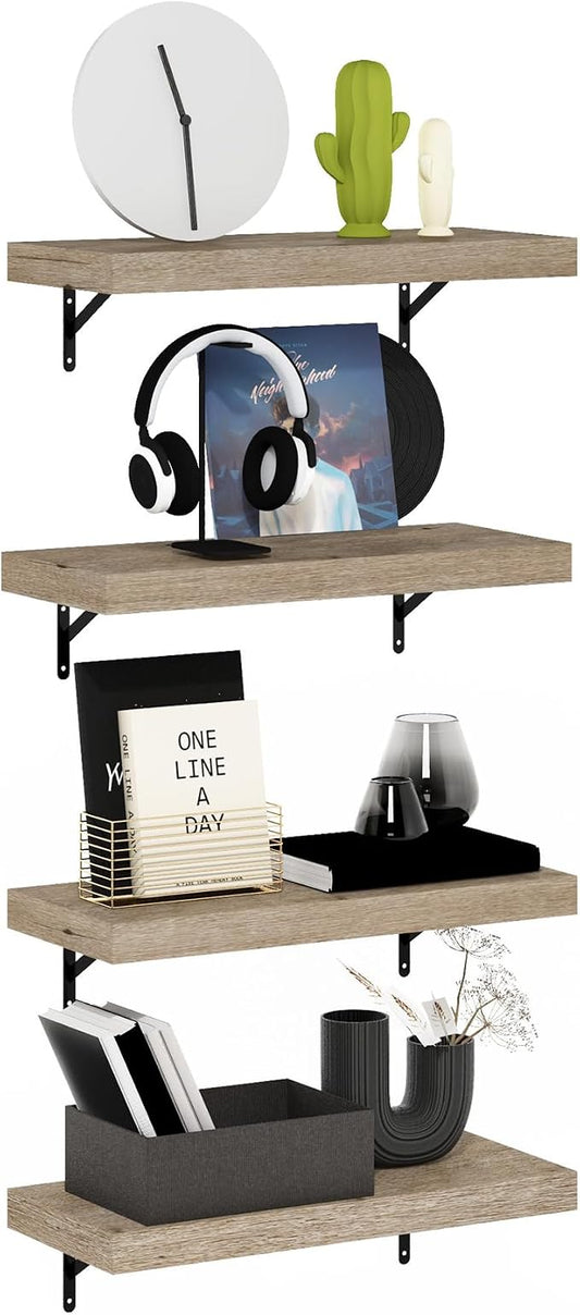 Furinno Tanna Floating Shelves for Wall Set of 4, 22-Inch Wall Shelf, Triple by Furinno-FitsYourSpaceFitsYourBudget