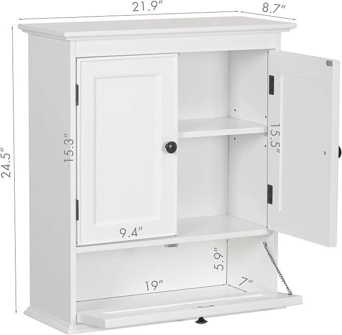 Spirich Bathroom Cabinet Wall Mounted, Small Bathroom Wall Cabinet Over Toilet - Image 3