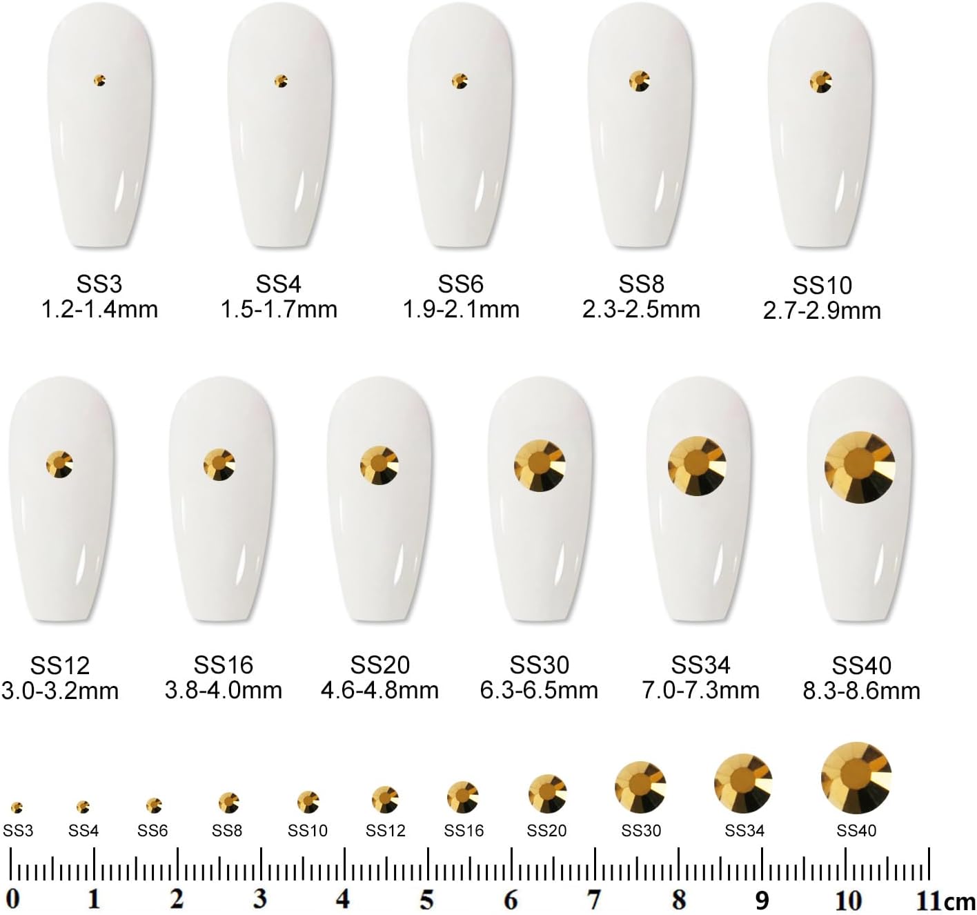 2000 PCS SS20 Flatback Rhinestones,12-Facet Diamond-Cut Glass Gems for Nail Art,Clothing,DIY Crafts,Glue-On Decoration Stones with Silver Backing,Aurum