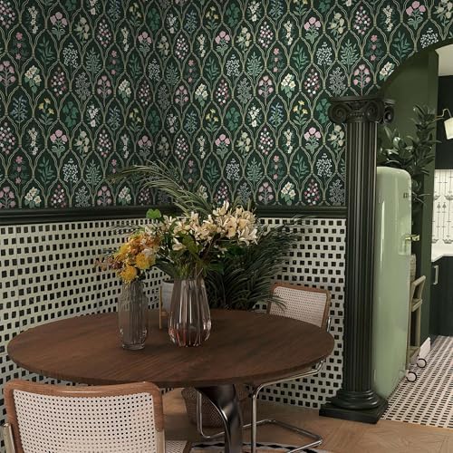Dimoon 17.3''x78.7'' Peel and Stick Wallpaper Floral Contact Paper Vintage - Image 6