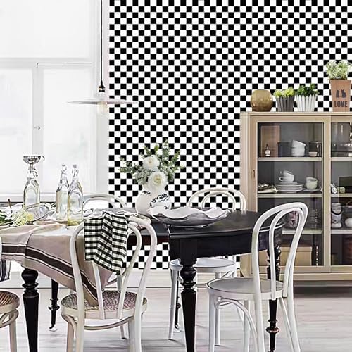 Black and White Contact Paper Checkered Peel and Stick Wallpaper Self Adhesive - Image 6