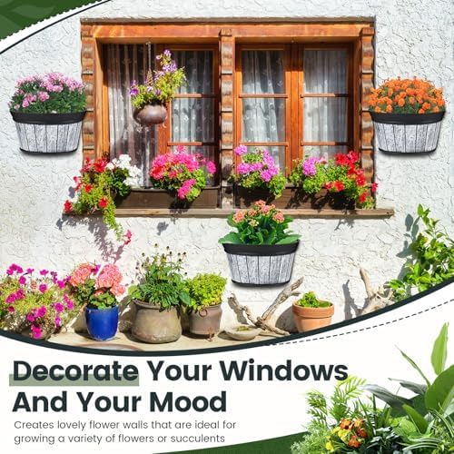 Layhit 6 Pcs Wall Hanging Planters, 12 Inches, Wood White - Image 4