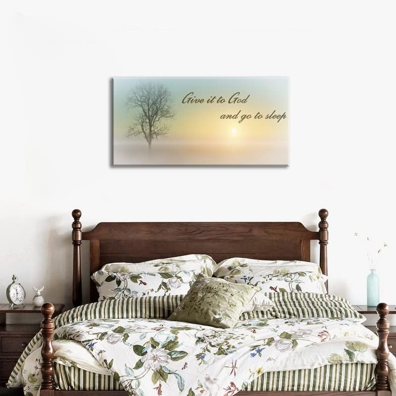 Lasdel Canvas Wall Art of Misty Sunset & Tree Plant Picture - Image 4