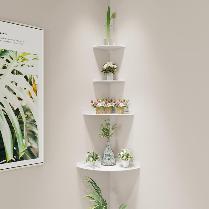 Corner Floating Shelf, 3.0mm Aluminum Alloy Corner Shelves Wall Mounted - Image 5