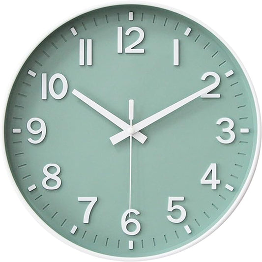 HZDHCLH Wall Clocks Battery Operated, Wall Clock Green, 8 inch Wall Clock by HZDHCLH
