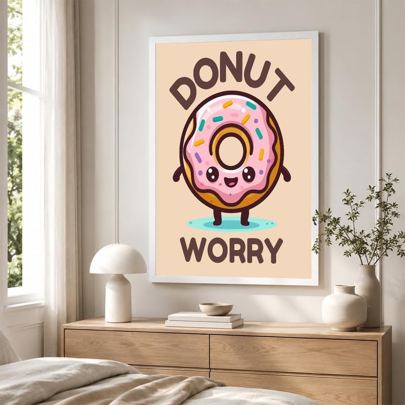 InkFlow Posters Donut Worry Canvas Poster - Image 4