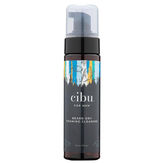 Cibu for Men Beard Dry Foaming Cleanser 6oz - Rinse-Free Beard Wash for Men to Control and Tame Unruly Beards and Coarse Hair - Softening and Nourishing Beard Cleaner with Aloe, Jojoba, and Argan Oils