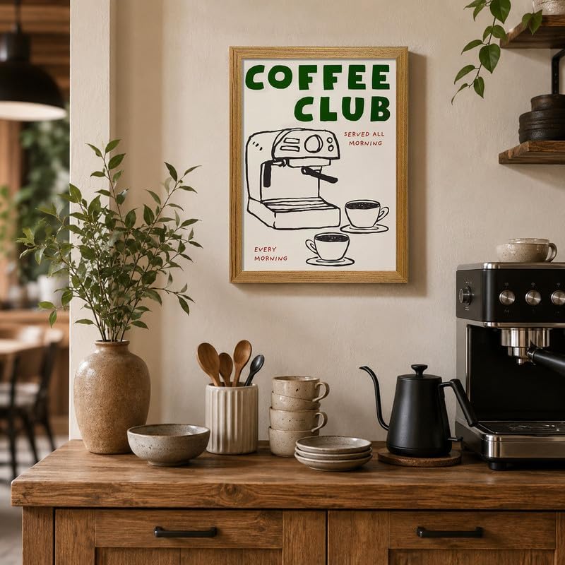 Coffee Bar Framed Wall Art Espresso Machine Picture Kitchen Wall Decor - Image 4