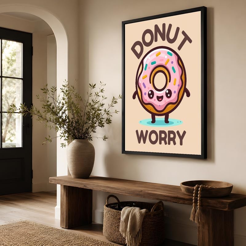 InkFlow Posters Donut Worry Canvas Poster - Image 4
