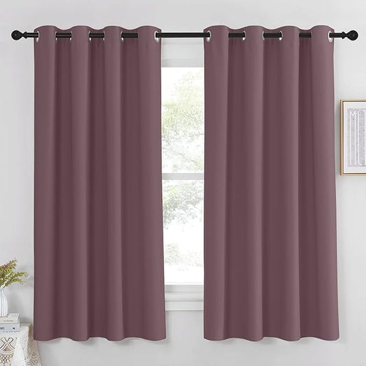 NICETOWN Blackout Dry Rose Curtain 63 inches Long by NICETOWN