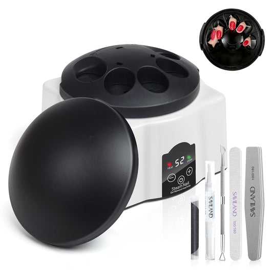SAVILAND Advanced Nail Soaking Bowl: Gel Nail Polish Remover Machine Nail Steamer Remover Gel Polish Removal Electric Acrylic Nail Remover Soak off Bowl Gel Polish Remover with Cuticle Oil Salon Home