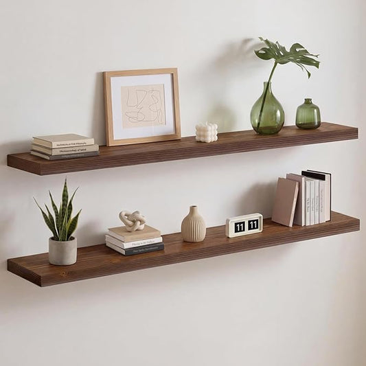 Homeforia Classic Walnut 48 inch Floating Shelf, High End Solid Real Wood Small by Homeforia