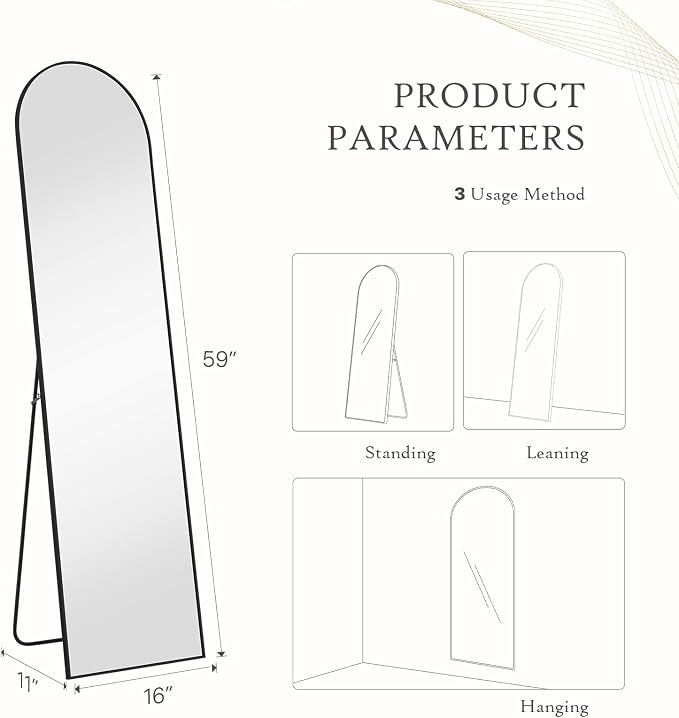 Mirror Full Length, Upgraded Body Wall Mirrors - Image 2