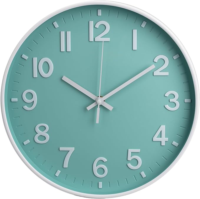 Wall Clock Modern Simple Quartz Decorative Clock Non-Ticking Silent Battery by BAKBRAND