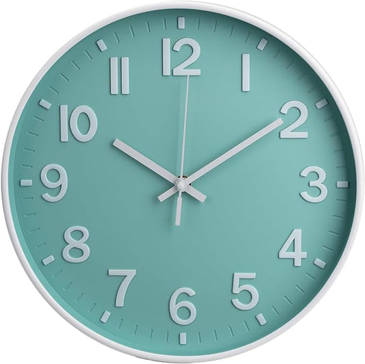 Wall Clock Modern Simple Quartz Decorative Clock Non-Ticking Silent Battery by BAKBRAND
