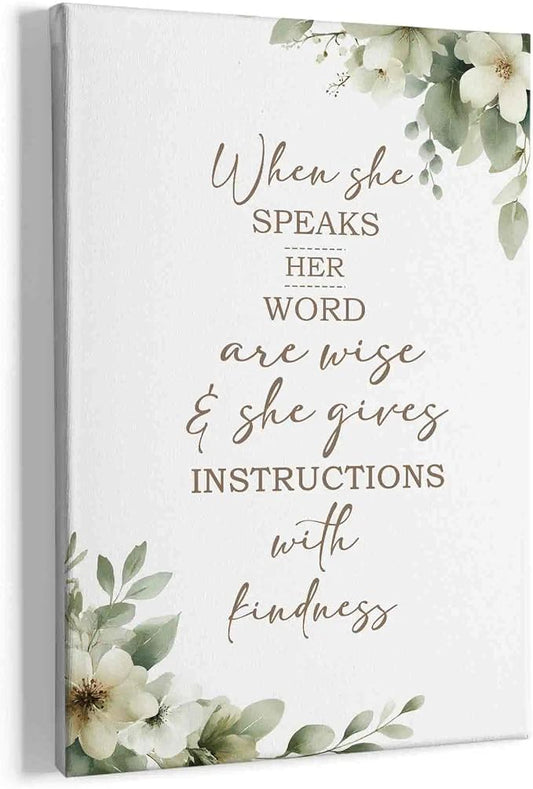 HIWX Christian Wall Decor, Sage Green Botanical Bible Verses Framed Canvas by HIWX