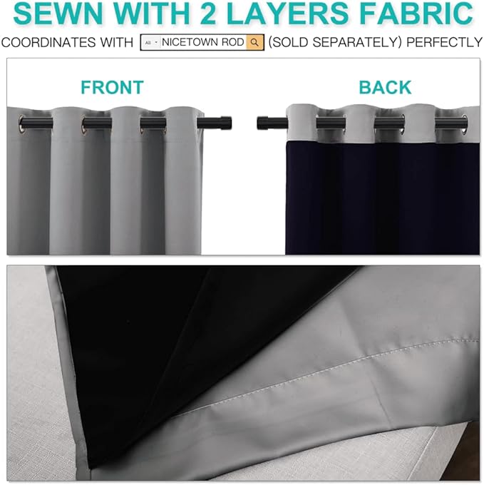 NICETOWN 100% Blackout Blinds, Laundry Room Decor Window Treatment Curtains - Image 5