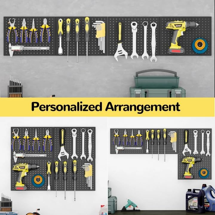 4-Pack Heavy-Duty Metal Pegboard Organizer Kit - Image 4