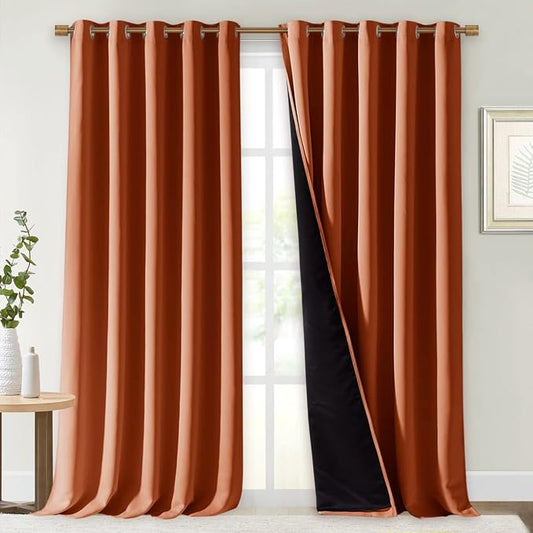 NICETOWN Burnt Orange 100% Blackout Curtains by NICETOWN