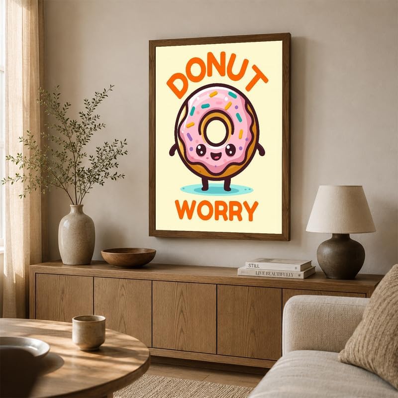 InkFlow Posters Donut Worry Canvas Poster - Image 4