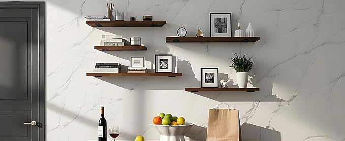 16 Pack - 8 inch Black Hidden L Shelf Bracket Iron Floating Shelf Brackets - Image 8