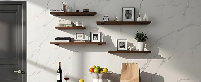6 Pack - 6 inch Black Hidden L Shelf Bracket Iron Floating Shelf Brackets - Image 8