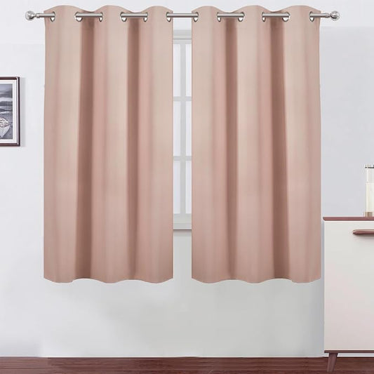 LEMOMO Blackout Curtains 42 x 63 inch/Blush Curtains Set of 2 Panels/Thermal by Lemomo