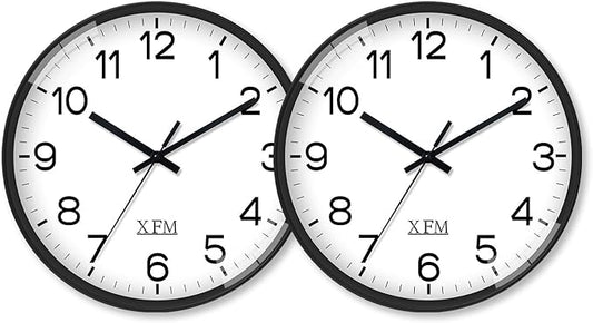 XFM Wall Clock 8 Inch 2 Pieces Modern Small Wall Clocks Battery Operated Silent by XFMWallClock