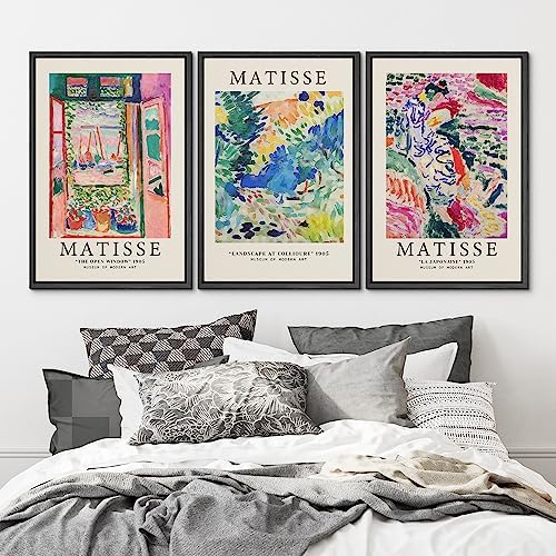 MUDECOR Framed Canvas Print Wall Art Set Henri Matisse Exhibition Posters Fine - Image 2
