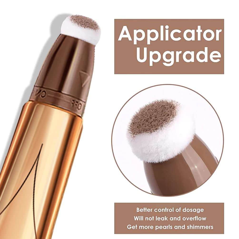 3 Color Contour Beauty Wand, Highlighter ，Face Concealer Contouring with Cushion Applicator Long Lasting & Smooth Matte Finish Liquid Illuminator Makeup Stick .(01 Contour+03 Cherry Red +05 Bronze Gold)