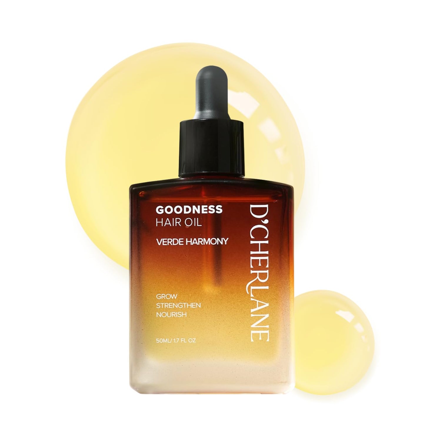 D'Cherlane Hair Growth Oil – Scalp Treatment with Rosemary, Argan, Coconut & Castor Oil Organic | Lightweight, Non-Greasy Formula for Fuller, Thicker, Stronger Strands | For All Hair Types