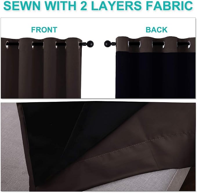 NICETOWN 100% Blackout Window Curtain Panels, Cold and Full Light Blocking - Image 6