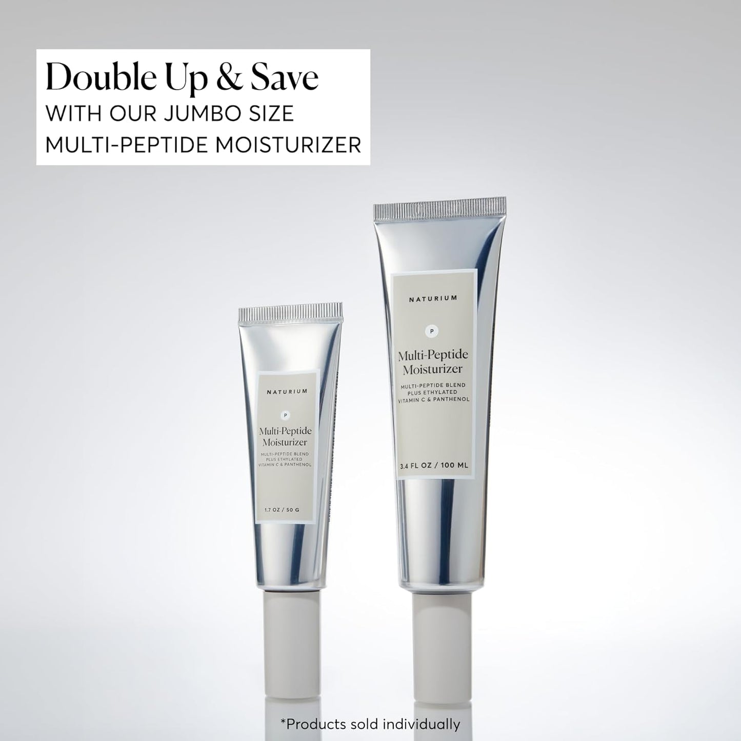Naturium Multi-Peptide Moisturizer, Hydrating & Smoothing Skin Care, Moisturizes with Ethylated Vitamin C & Panthenol, 1.7 oz