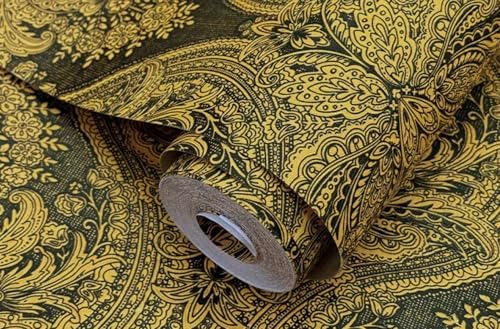 Blooming Wall Damasks Flocking Embossed Textured Wallpaper Roll - Image 4