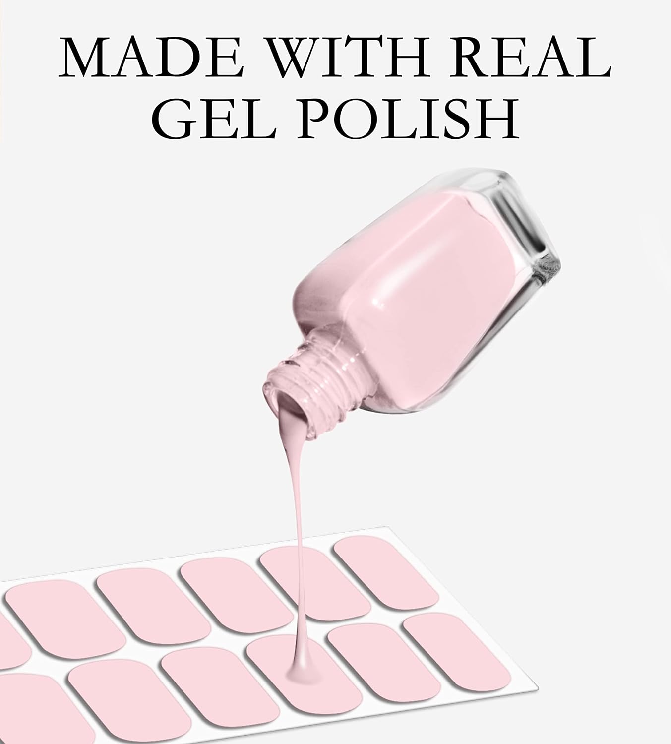 Nail Polish Strips Long Lasting, 20Pcs Wraps, Easy Apply& Remove Salon Quality Gel Nail Stickers (Sand Light Beige)