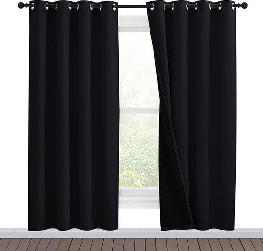 NICETOWN 100% Blackout Window Curtain Panels, Full Light Blocking Drapes by NICETOWN