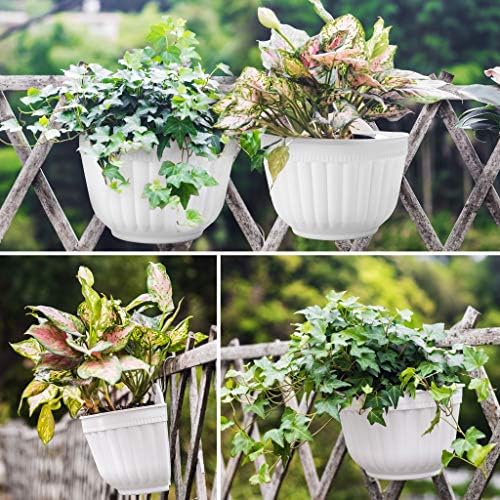 ORIMERC 4 Pack White Wall Planter Pots Vertical Living Wall Hanging Planters - Image 6