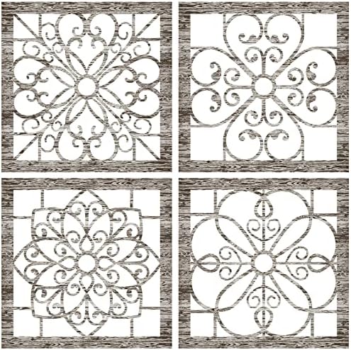 Yulejo 4 Pieces Thicken Rustic Wall Decor Farmhouse Wall Art Decor Wooden by Yulejo