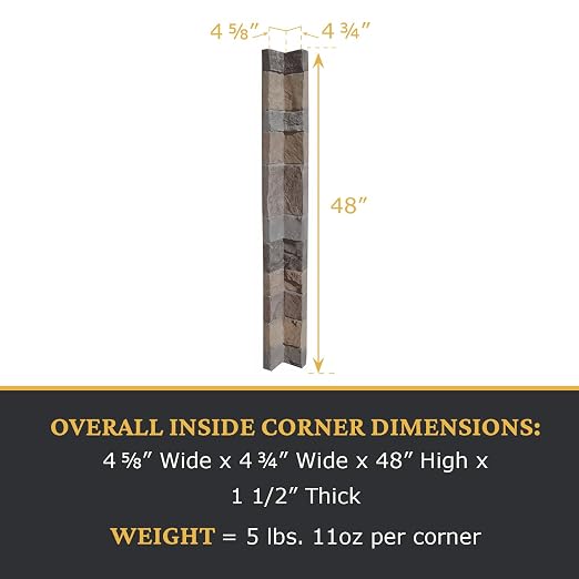 AZ Faux High-Density Polyurethane Faux Stone Flush Inside Corner - Image 3