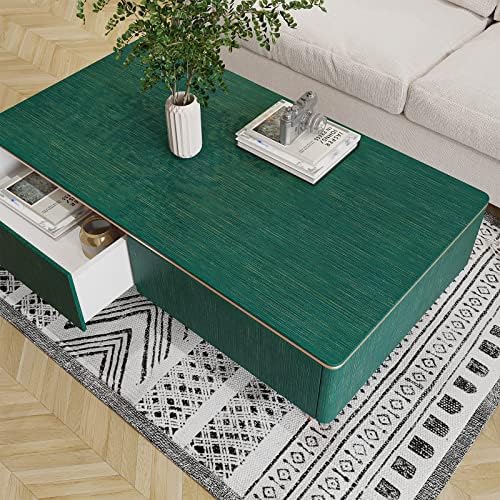 VEELIKE Textured Teal Green Grasscloth Peel and Stick Wallpaper 32''x118'' Faux - Image 6