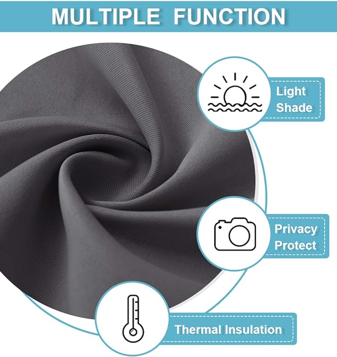 RYB HOME Blackout Curtains for Living Room, Privacy Thermal Insulating Window - Image 3