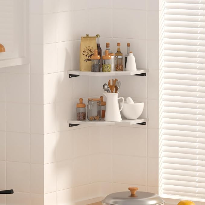 JJL Corner Shelf, 12 Inch Corner Shelf Wall Mounted - Image 4
