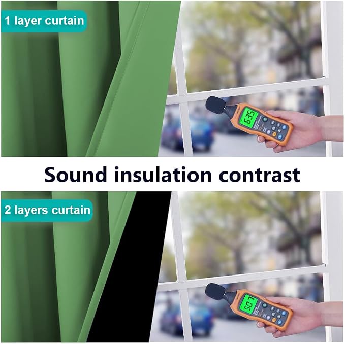 NICETOWN Full Shading Curtains 90" Long 2 Panels Set - Image 4