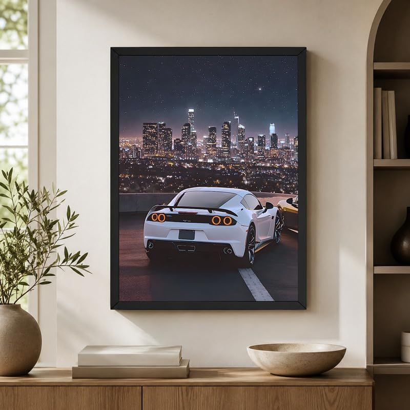 InkFlow Posters City Skyline Sports Car Canvas Poster - Image 5