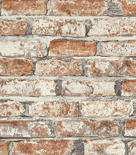 Sevalo Brick Wallpaper Peel and Stick Brick Contact Paper Red 17.3“×393” by Sevalo