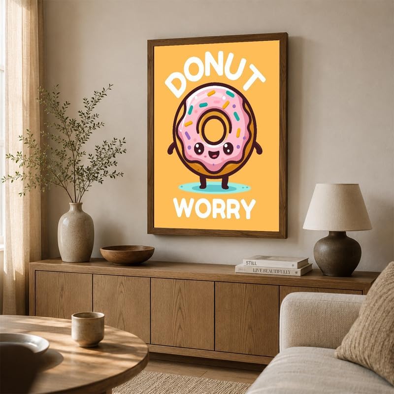 InkFlow Posters Donut Worry Canvas Poster - Image 4