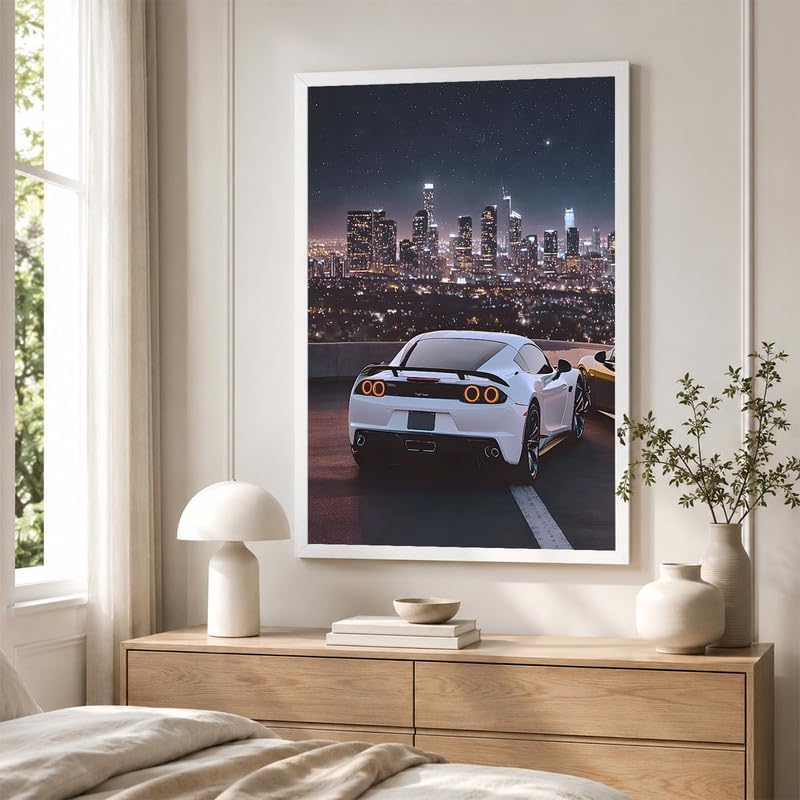 InkFlow Posters City Skyline Sports Car Canvas Poster - Image 4